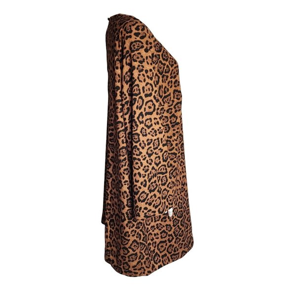 H&M Brown Black Animal Print Pullover Long Sleeve Dress Womens Plus Size XXL - Picture 4 of 6